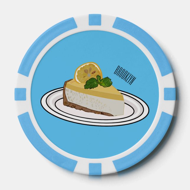 Lemon cheesecake Cartoon Illustration Pokerchips (Vorderseite)