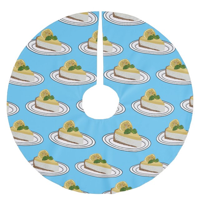 Lemon cheesecake Cartoon Illustration Polyester Weihnachtsbaumdecke (Vorderseite)