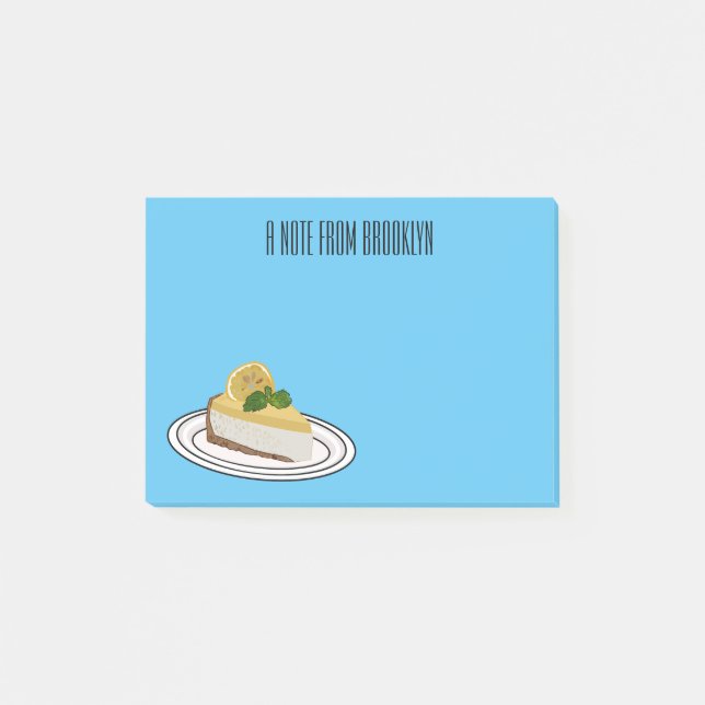 Lemon cheesecake Cartoon Illustration Post-it Klebezettel (Vorderseite)