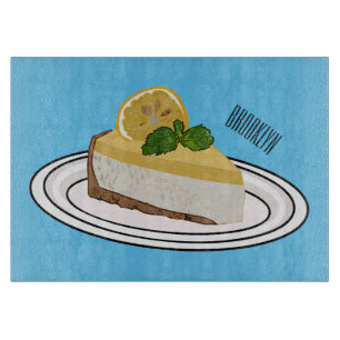 Lemon cheesecake Cartoon Illustration Schneidebrett