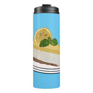 Lemon cheesecake Cartoon Illustration Thermosbecher