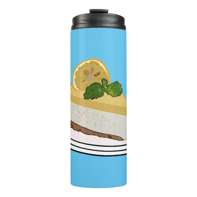 Lemon cheesecake Cartoon Illustration Thermosbecher (Vorderseite)