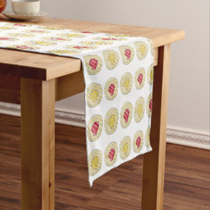 Lemon Cherry Danishs Frühstück süße Konditorei Kurzer Tischläufer