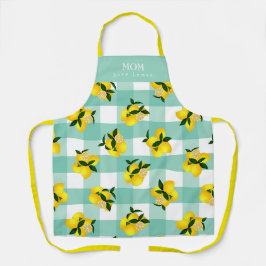 Lemon Chic Aqua Gingham Schürze