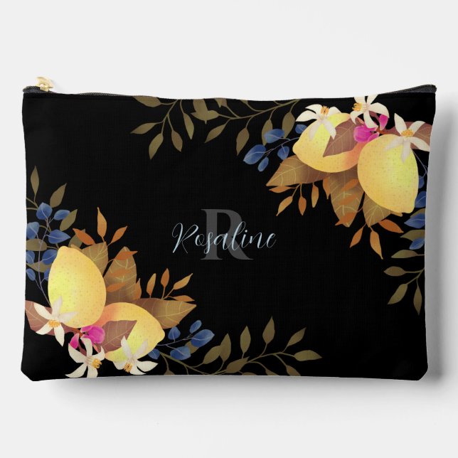 Lemon Chic Black Monogram Zubehörtasche (Vorderseite)