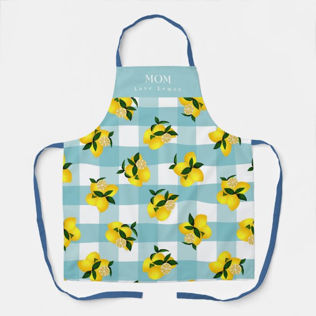 Lemon Chic Blue Gingham Schürze (Vorderseite)