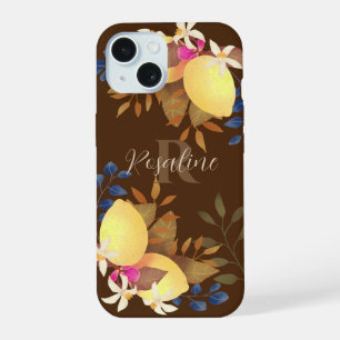 Lemon Chic Monogram Brown iPhone 15 Hülle