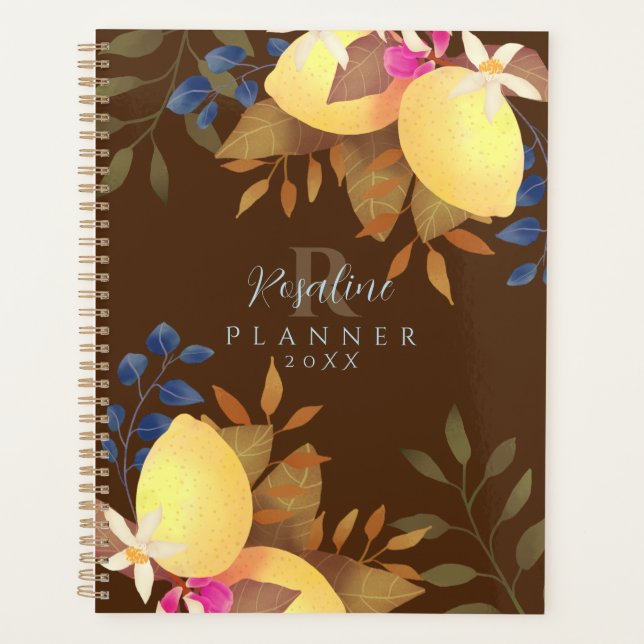 Lemon Chic Monogram Brown Planer (Vorderseite)
