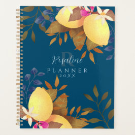 Lemon Chic Monogram Turquoise Planer