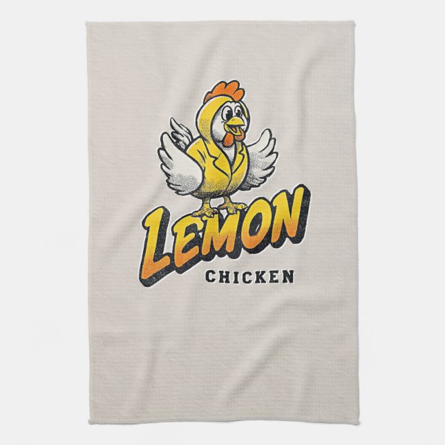Lemon Chicken - Fun Food Design Geschirrtuch (Vertikal)
