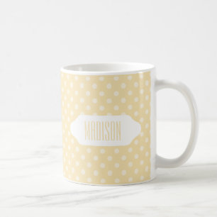 Lemon Chiffon Gelb Polka Punkte benutzerdefinierte Tasse