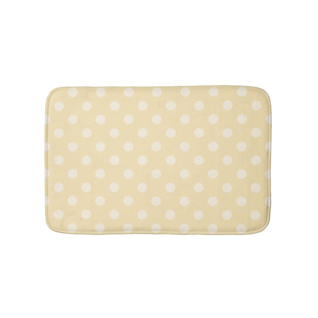 Lemon Chiffon gelbe Polka Punkte Badezimmerteppich Badematte (Vorderseite)
