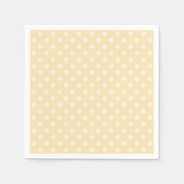 Lemon-Chiffon-Gelbpolka-Punkte benutzerdefinierte  Serviette (Vorderseite)