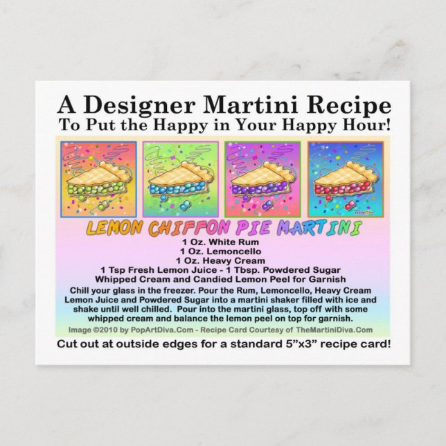 Lemon Chiffon Pie Martini Rezept Karte (Vorderseite)