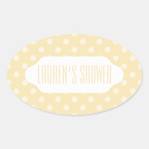 Lemon-Chiffongelbe Polka-Punkte-Aufkleber Ovaler Aufkleber