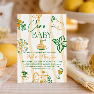 Lemon Ciao Baby Pasta & Pizza Italienische Babypar Einladung
