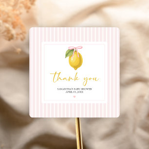Lemon Ciao Baby Shower Quadratischer Aufkleber