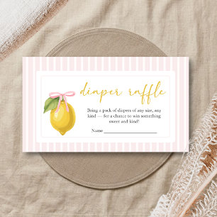 Lemon Ciao Baby Shower Windel-Raffle Begleitkarte