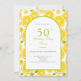 Lemon Citrus 50. Geburtstag Einladung