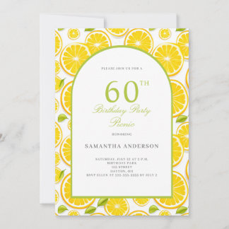 Lemon Citrus 60. Geburtstag Einladung