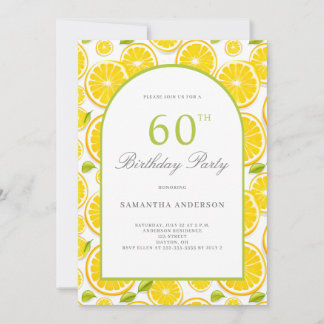 Lemon Citrus 60. Geburtstag Einladung