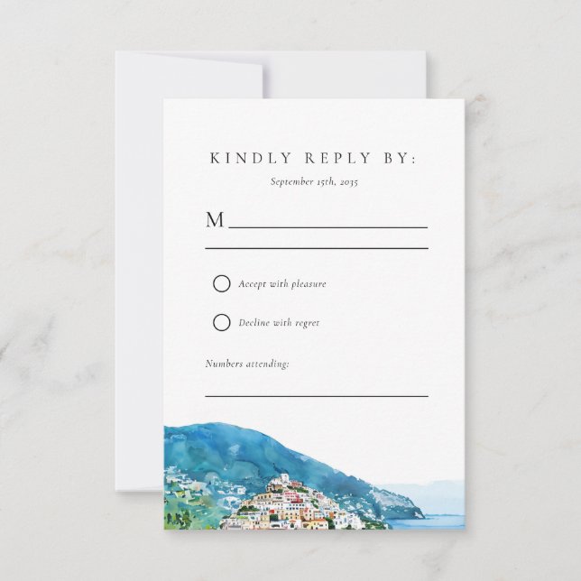 Lemon Citrus Amalfi Coast Wedding RSVP (Vorderseite)