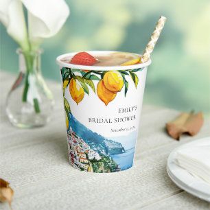 Lemon Citrus Amalfi Küste Brautparty Pappbecher