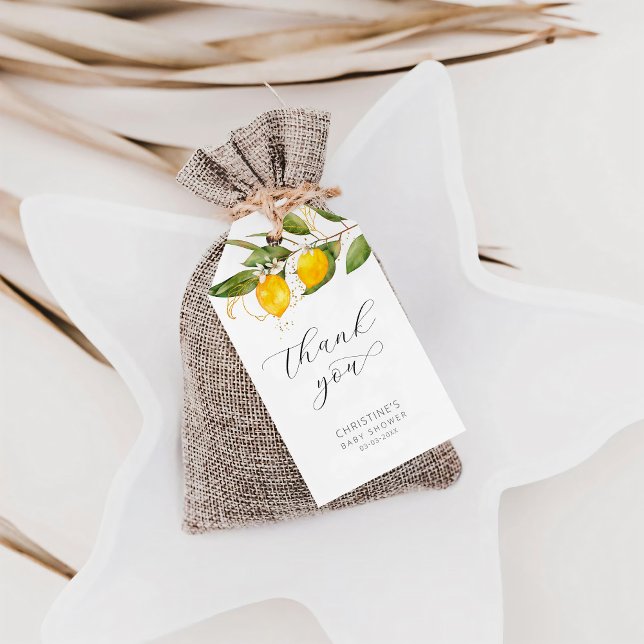 Lemon Citrus Baby Dusche Danke, dass Sie Geschenke Geschenkanhänger (Von Creator hochgeladen)