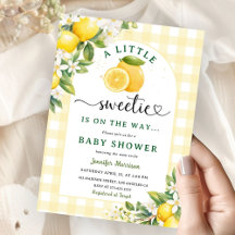 Lemon Citrus Baby Dusche Gelbgeschlecht Neutral