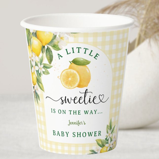 Lemon Citrus Baby Shower Yellow Pappbecher (Von Creator hochgeladen)