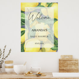 Lemon Citrus - Babydusche - Begrüßungszeichen Poster