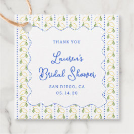 Lemon Citrus Blue & Yellow Brautparty Vielen Dank Geschenkanhänger