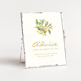 Lemon Citrus Blumenempfehlung Zeichen Sockelschild