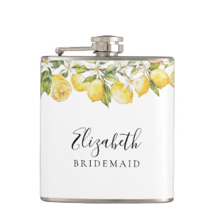 Lemon Citrus Brautparty Flask Flachmann