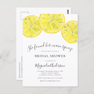 Lemon Citrus Bridal Dusche Einladung Postkarte