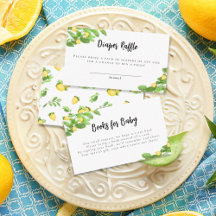Lemon Citrus Diaper Raffle Baby Dusche