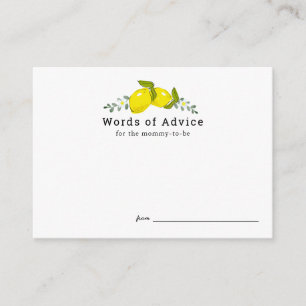 Lemon Citrus Floral Baby Duschberatung Karten