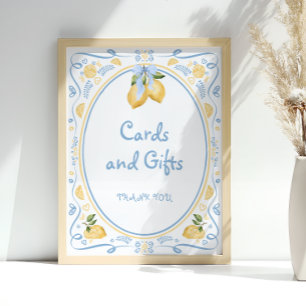 Lemon Citrus Floral Brautparty Karten und Geschenk Poster