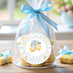 Lemon Citrus Floral Brautparty Runder Aufkleber