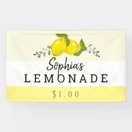 Lemon Citrus Floral Lemonade Stand Kids Banner