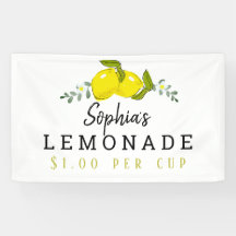 Lemon Citrus Floral Lemonade Stand Kinder weiß