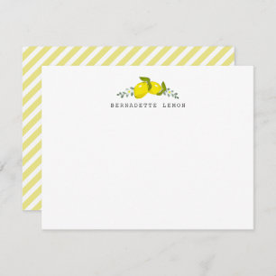Lemon Citrus Floral Stationery Note Card Mitteilungskarte