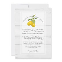 Lemon Citrus Floral Yellow White Grey Wood Wedding