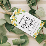 Lemon Citrus Frucht Brautparty Geschenkanhänger<br><div class="desc">Dieses absolut schöne Zitrusdesign zeichnet sich durch eine Zitronenwasserfarbe am Rand aus.</div>