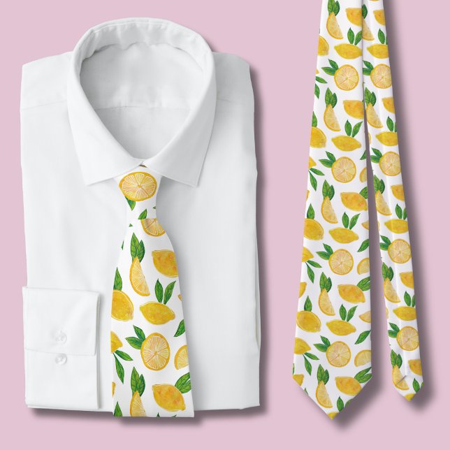 Lemon Citrus Fruchtmuster Krawatte (Citrus lemon tie )