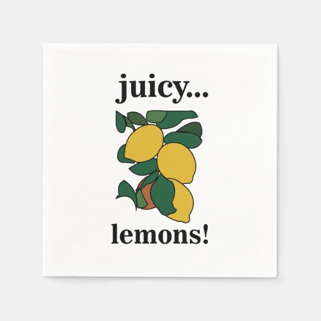 Lemon Citrus Fruit Summer Party Serviette (Vorderseite)