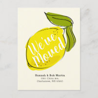 Lemon Citrus Gelbe Bewegung Ankündigung Postkarte