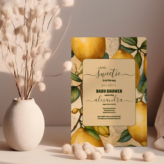 Lemon Citrus Gender Neutral Baby Dusche Einladung (Von Creator hochgeladen)
