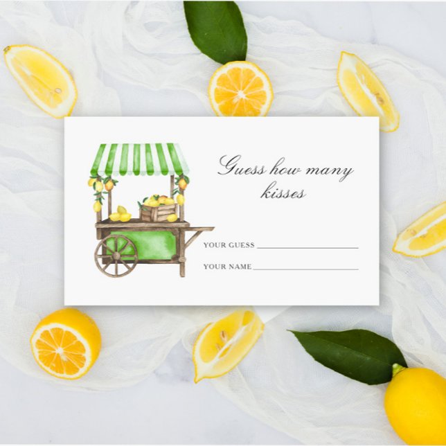 Lemon citrus - guess how many kisses bridal game begleitkarte (Von Creator hochgeladen)