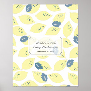 Lemon Citrus Guest Book Sign Poster